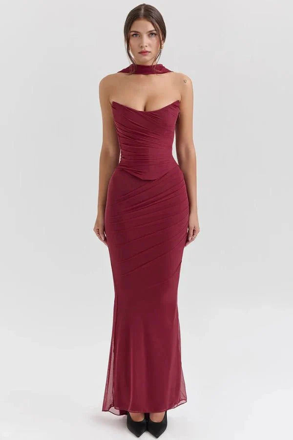 Daisy | Wedding Guest Ruched Maxi Dress