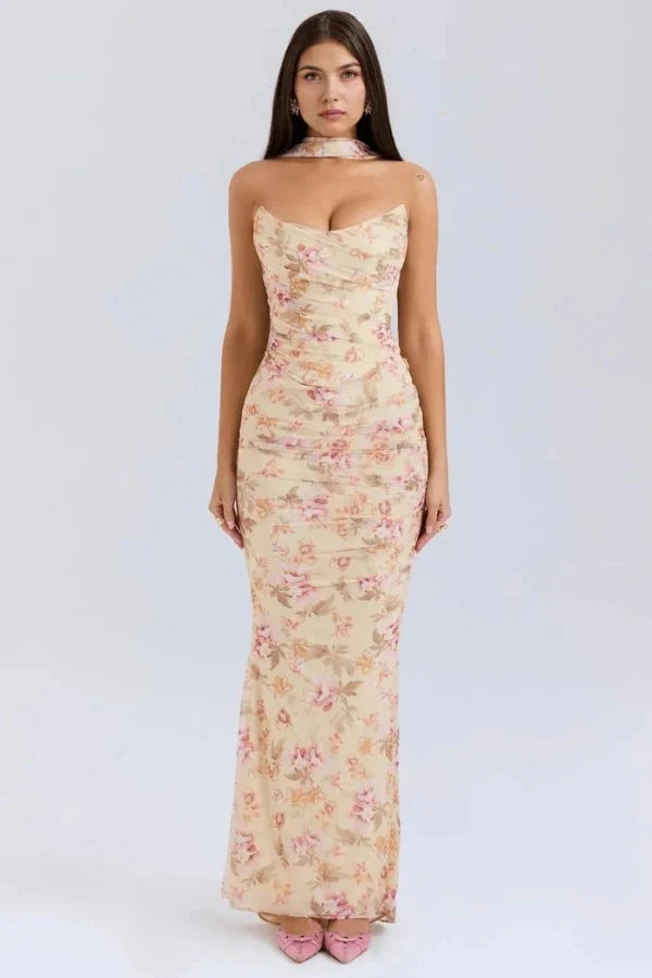 Daisy | Wedding Guest Ruched Maxi Dress