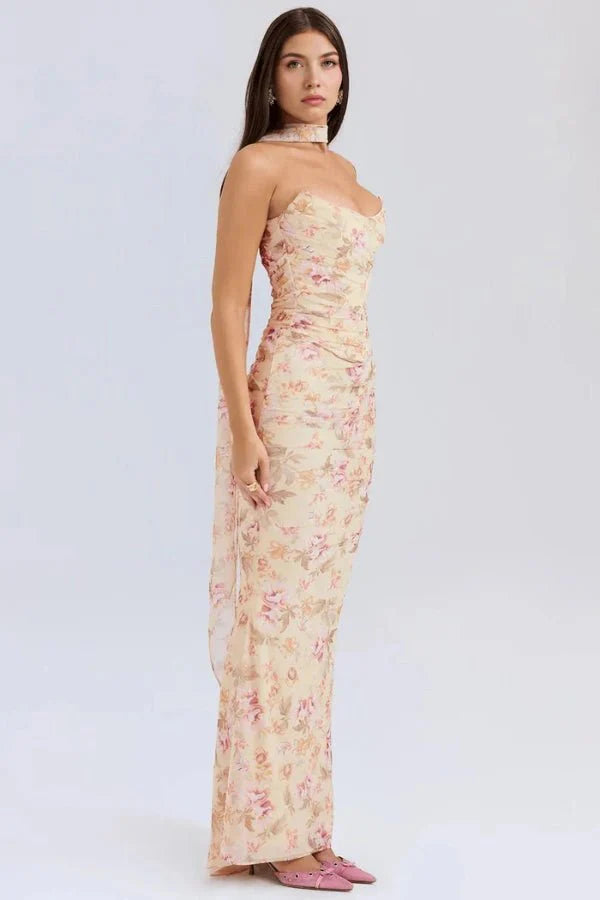 Daisy | Wedding Guest Ruched Maxi Dress