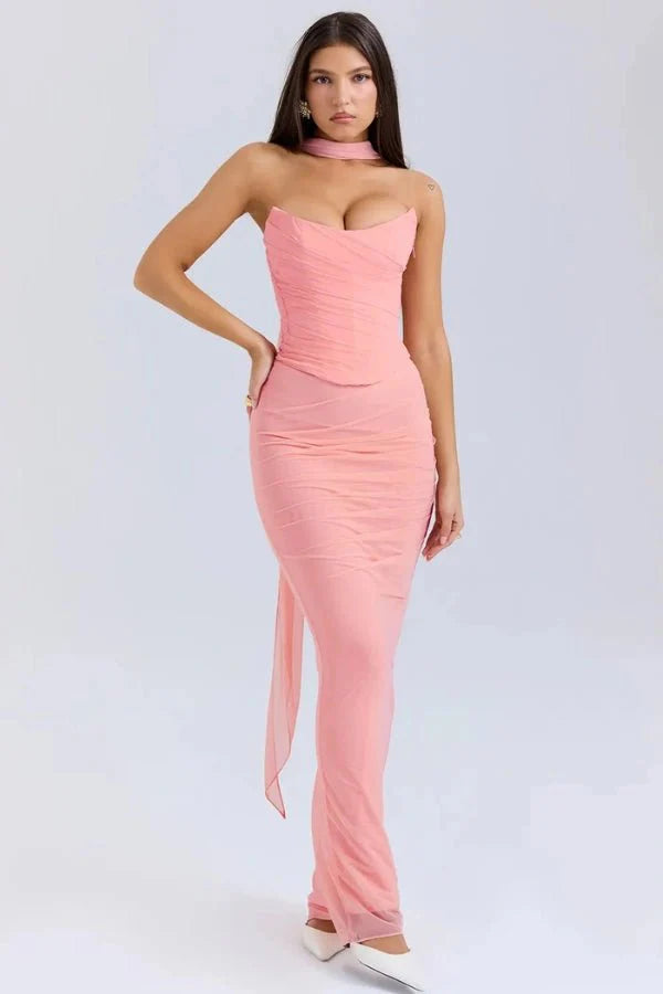 Daisy | Wedding Guest Ruched Maxi Dress