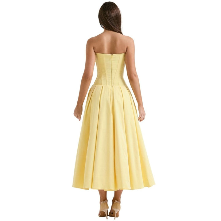 Sophia | Strapless Wedding Guest Midi Dress