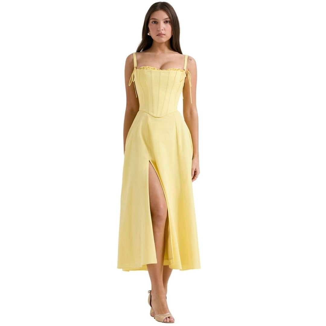 Sophia | Strapless Wedding Guest Midi Dress