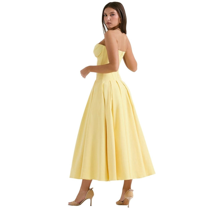 Sophia | Strapless Wedding Guest Midi Dress