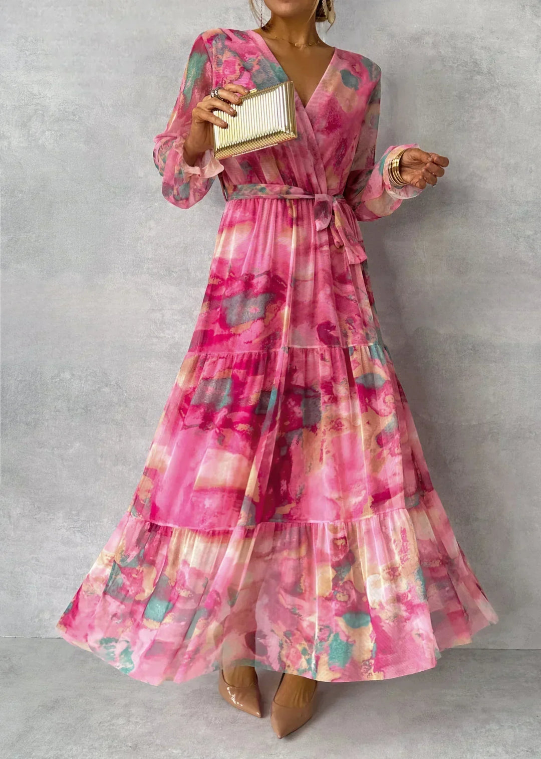 Imogen | Wedding Guest Floral Wrap Maxi Dress
