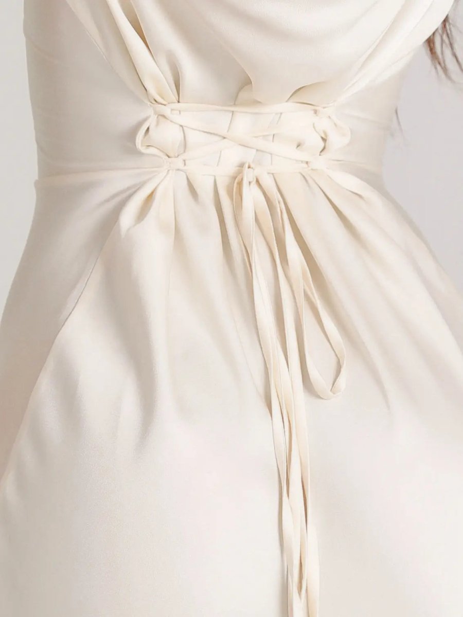Grace | Wedding Guest Satin Flared Sleeve Maxi Dress