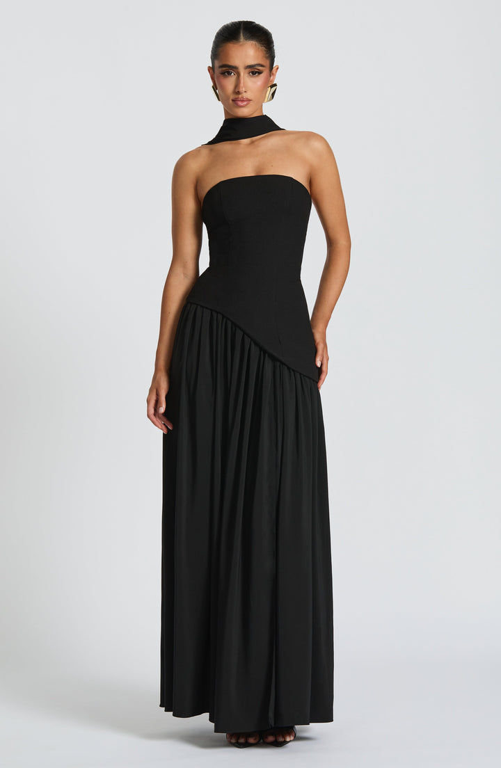 Pippa | Wedding Guest Pleated Maxi Dress with Choker