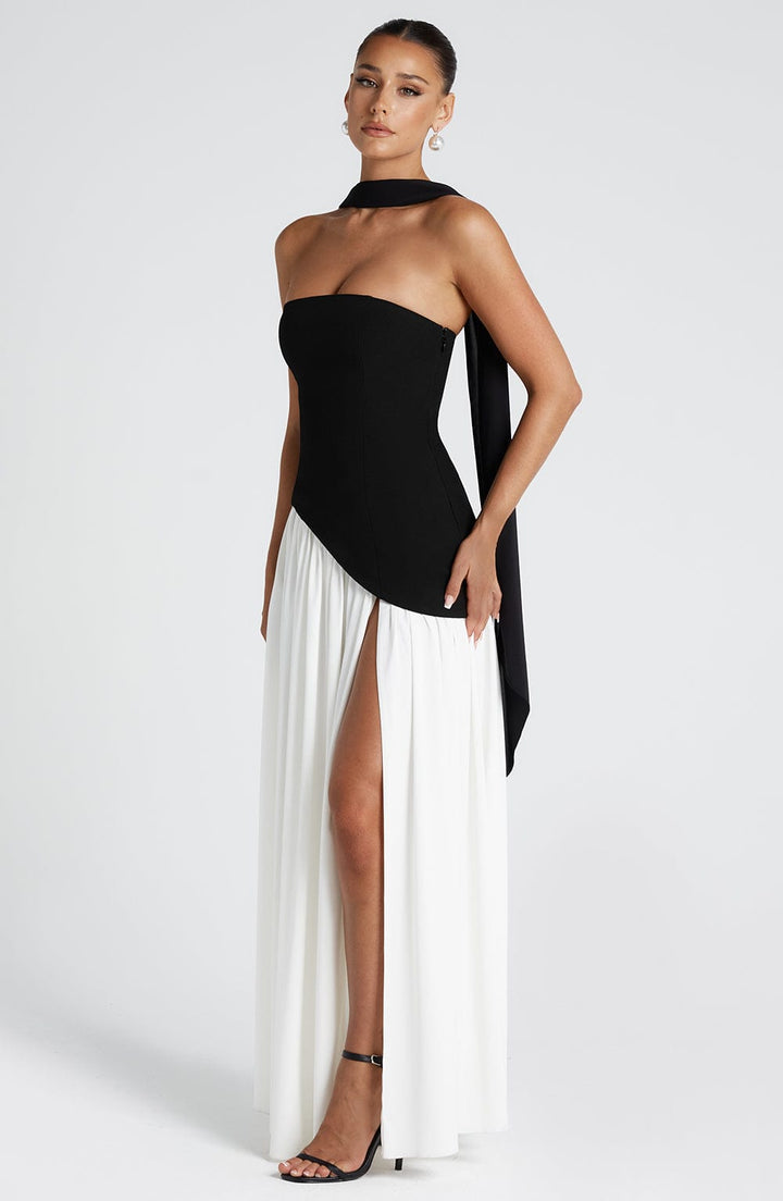 Pippa | Wedding Guest Pleated Maxi Dress with Choker