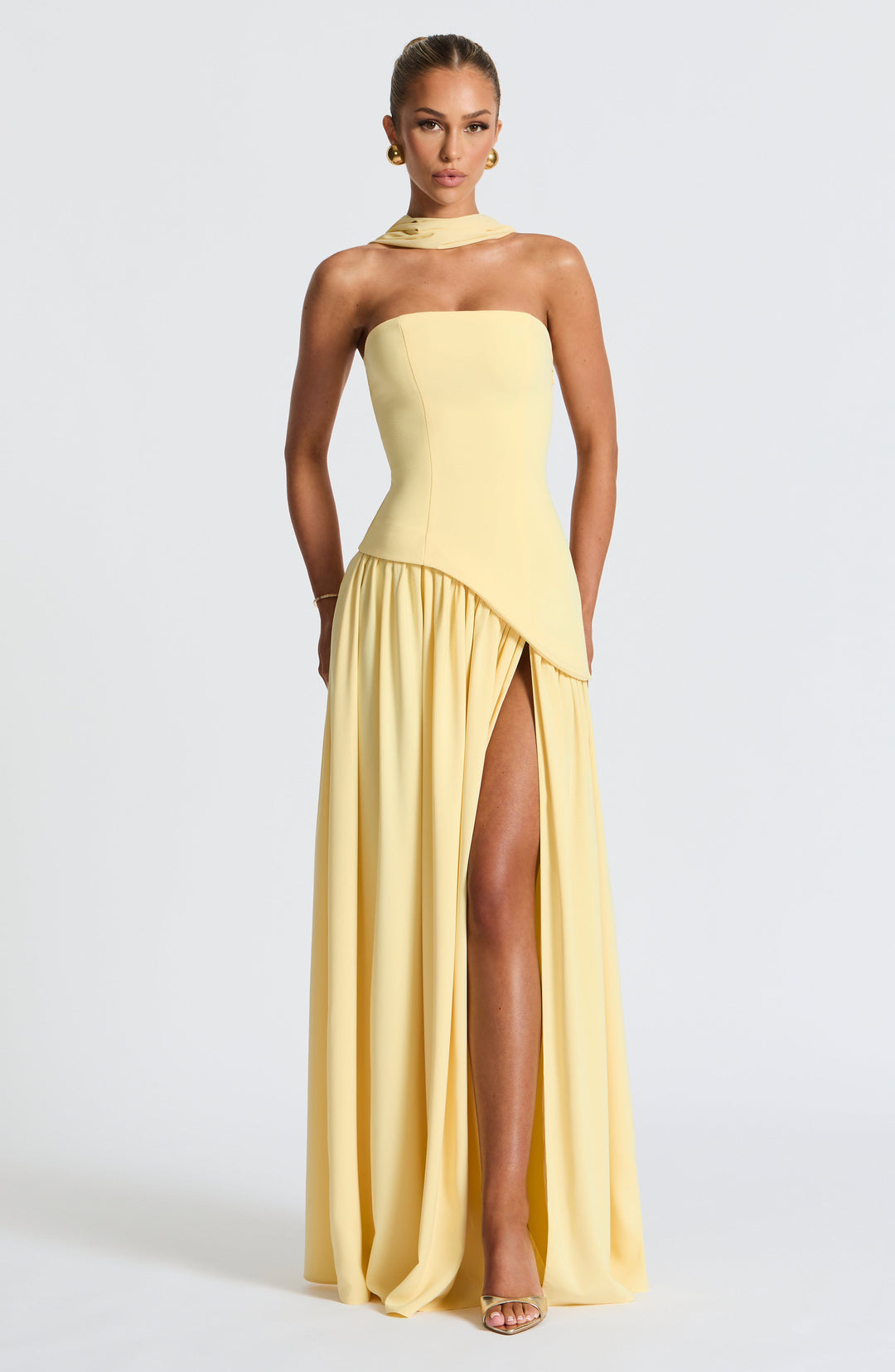 Pippa | Wedding Guest Pleated Maxi Dress with Choker