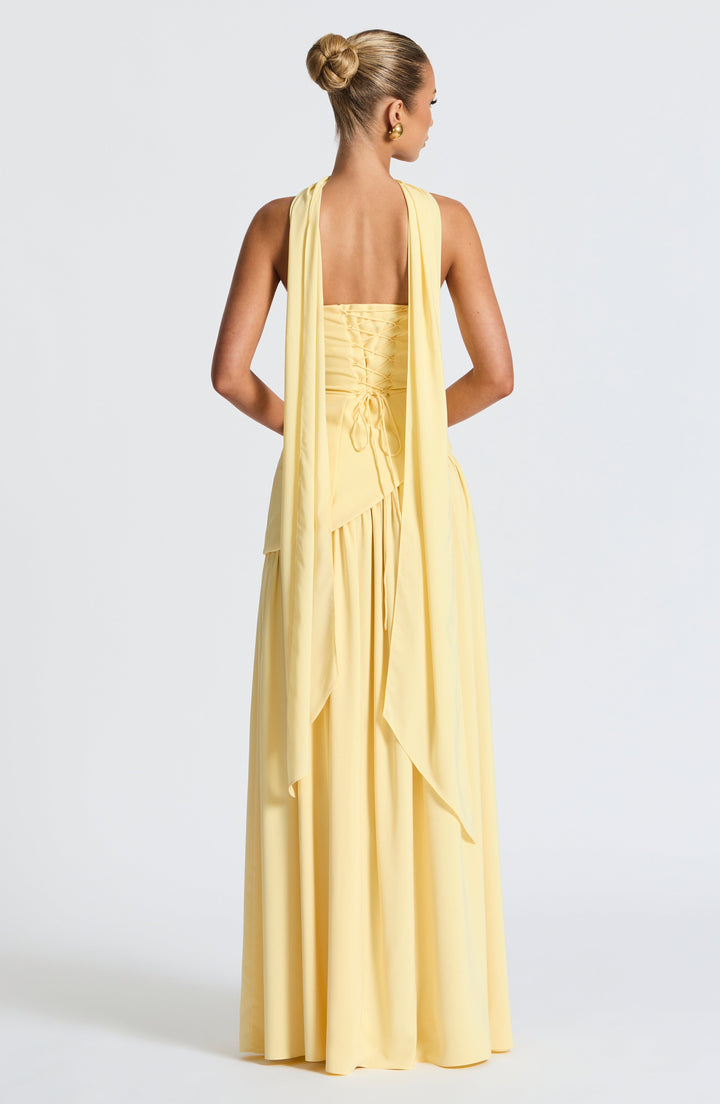 Pippa | Wedding Guest Pleated Maxi Dress with Choker