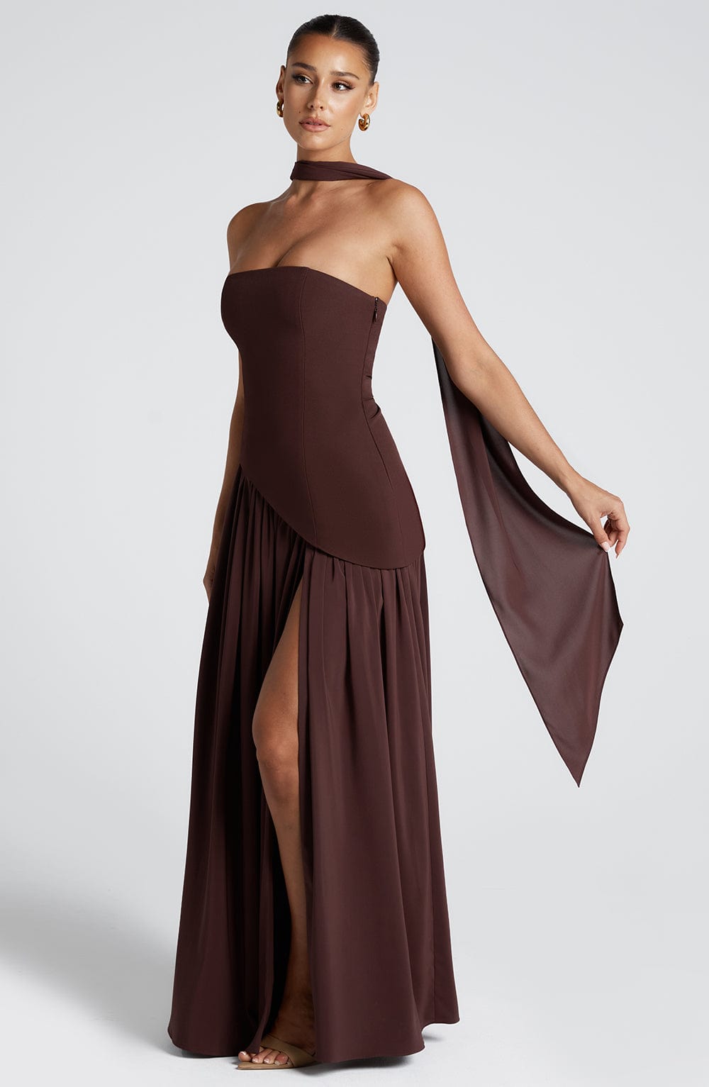 Pippa | Wedding Guest Pleated Maxi Dress with Choker