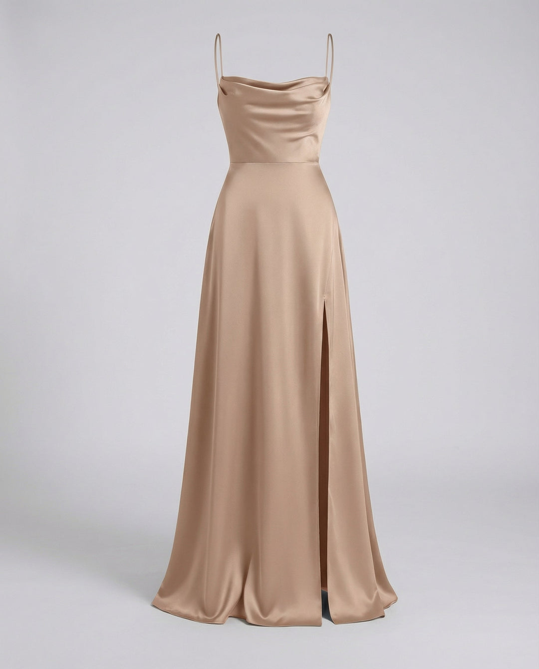 Verity | Satin Cowl Neck Maxi Bridesmaid Dress