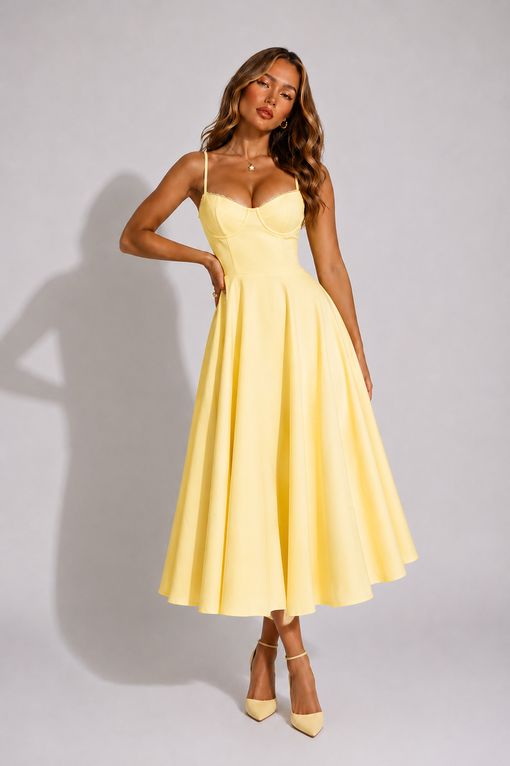 Elsie | Wedding Guest Bustier Midi Dress Women