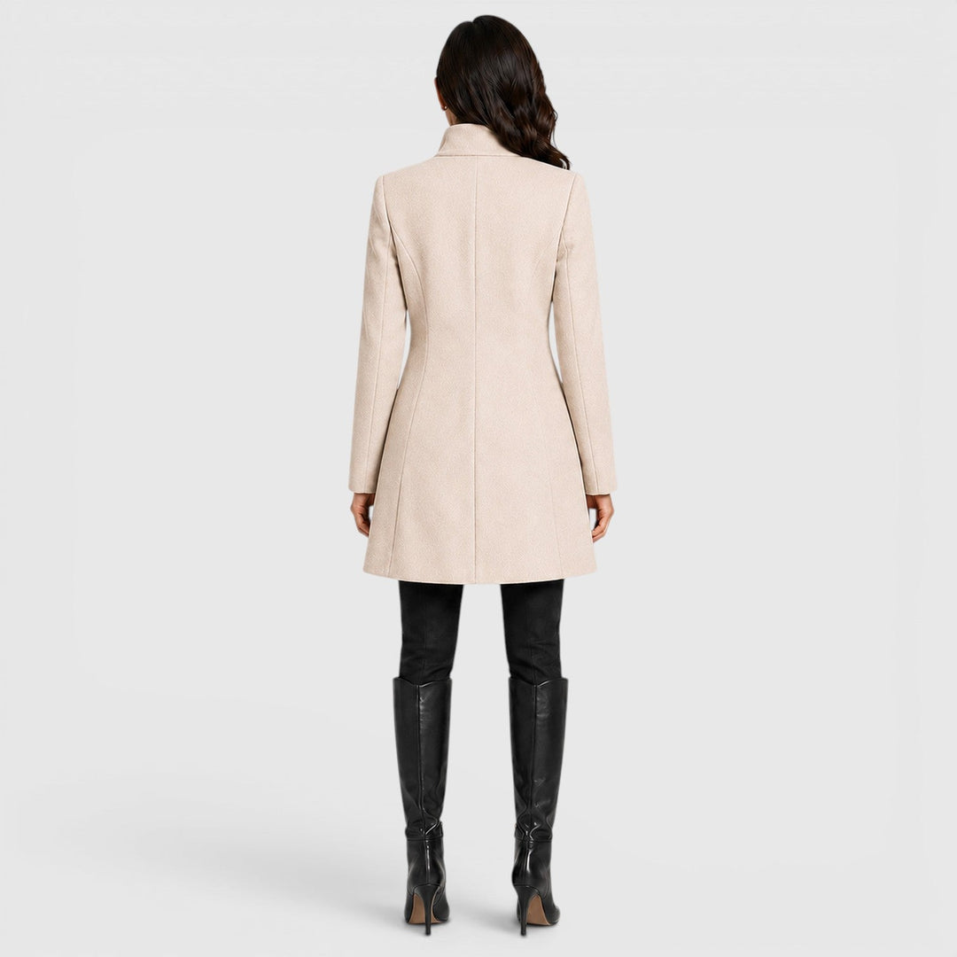 Pippa | Womens Coat Button-Front Stand Collar