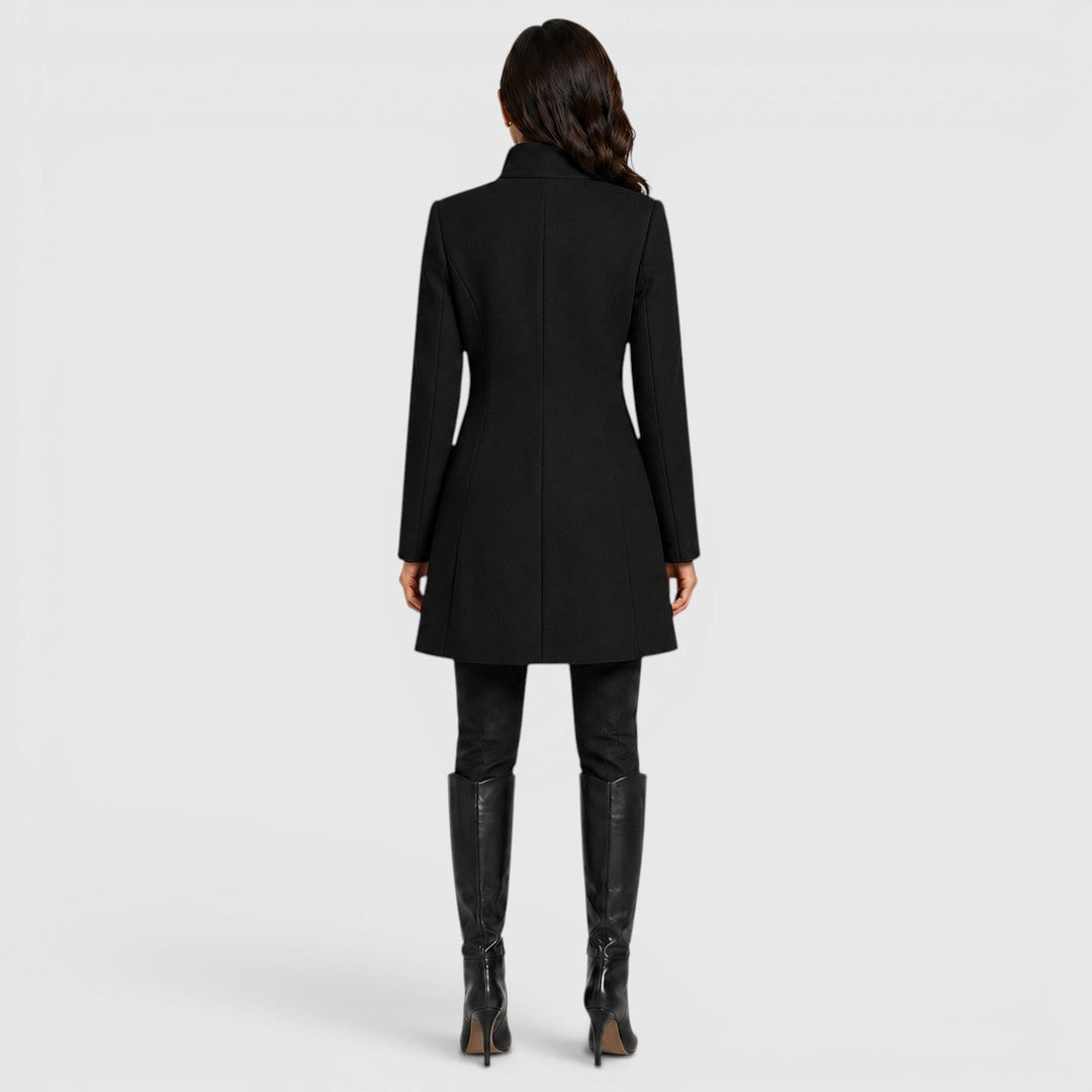 Pippa | Womens Coat Button-Front Stand Collar
