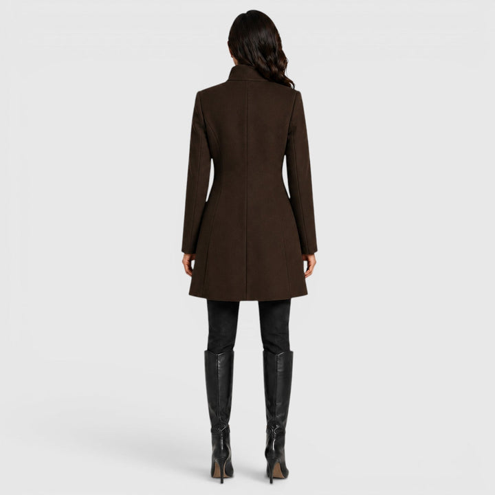 Pippa | Womens Coat Button-Front Stand Collar