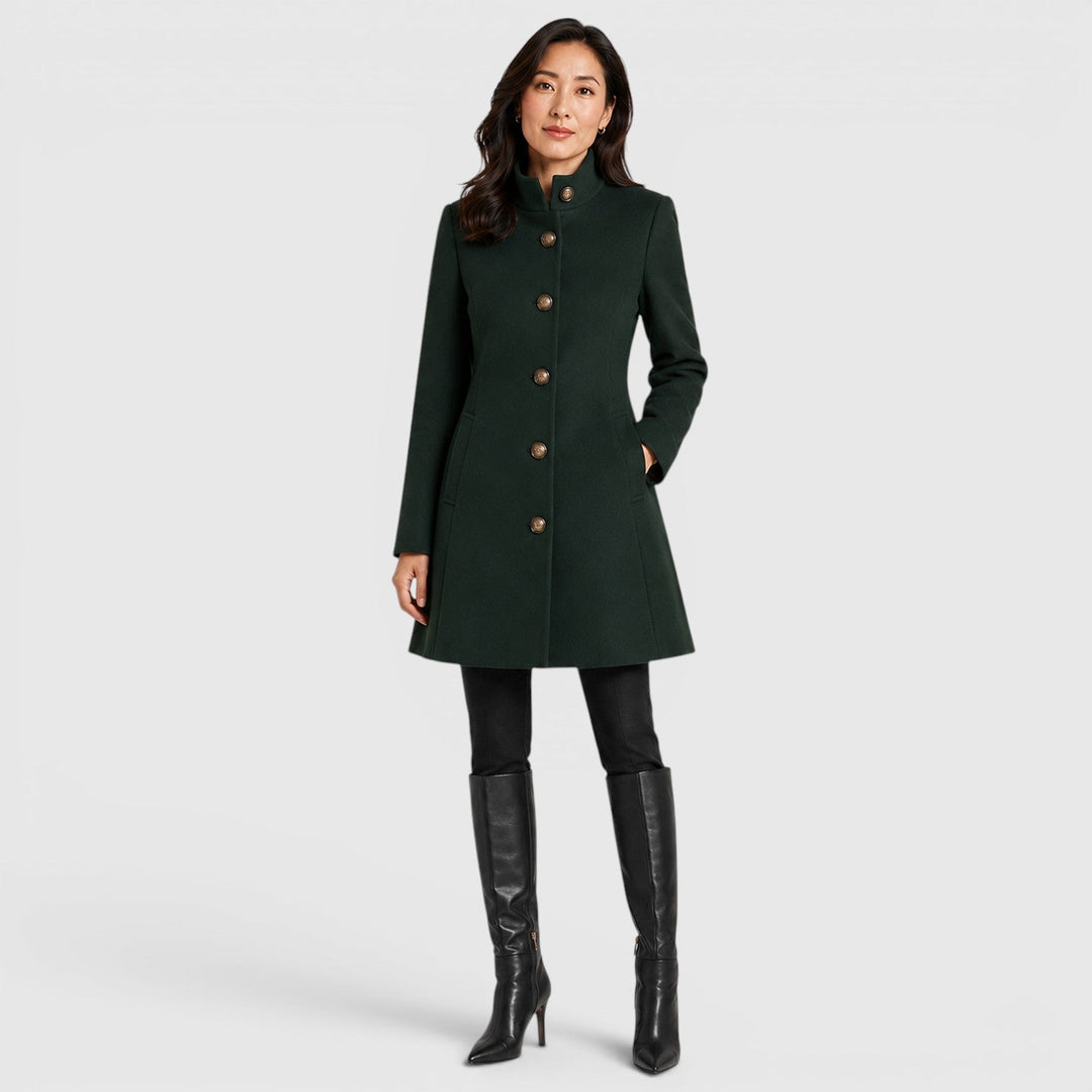 Pippa | Womens Coat Button-Front Stand Collar