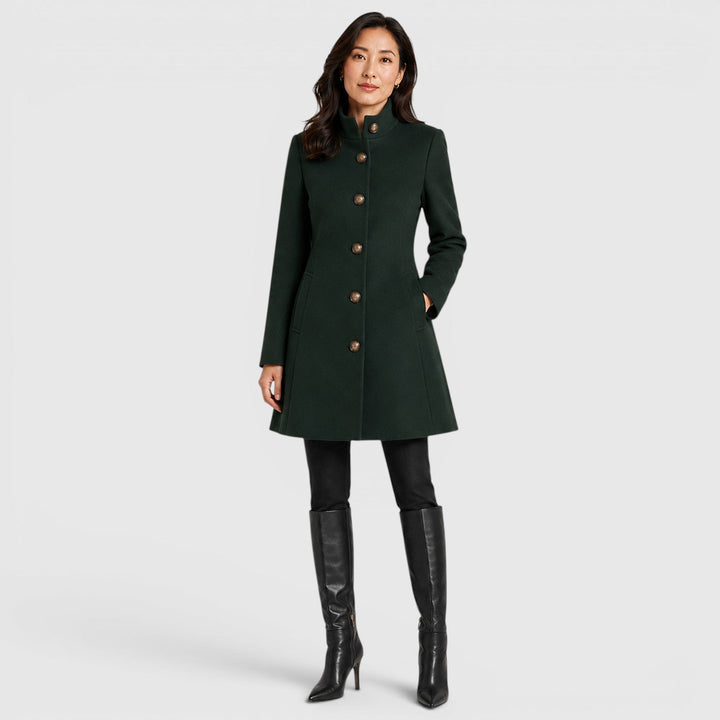 Pippa | Womens Coat Button-Front Stand Collar