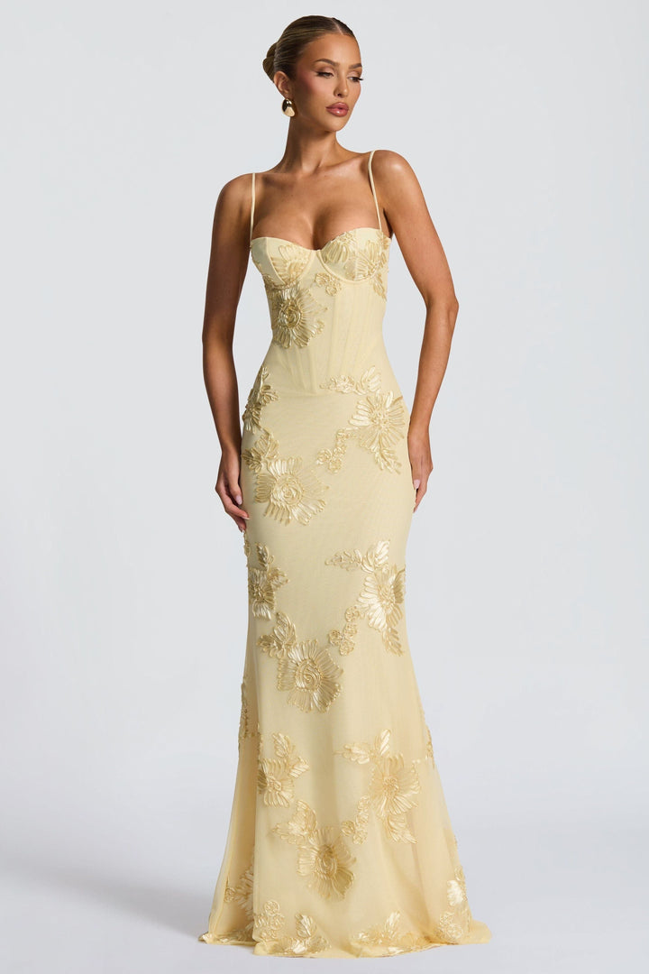 Daisy | Wedding Guest Floral Corset Maxi Dress