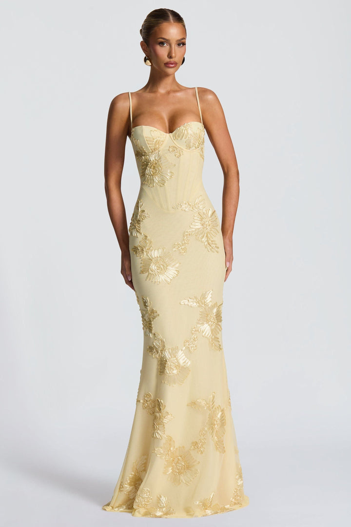 Daisy | Wedding Guest Floral Corset Maxi Dress