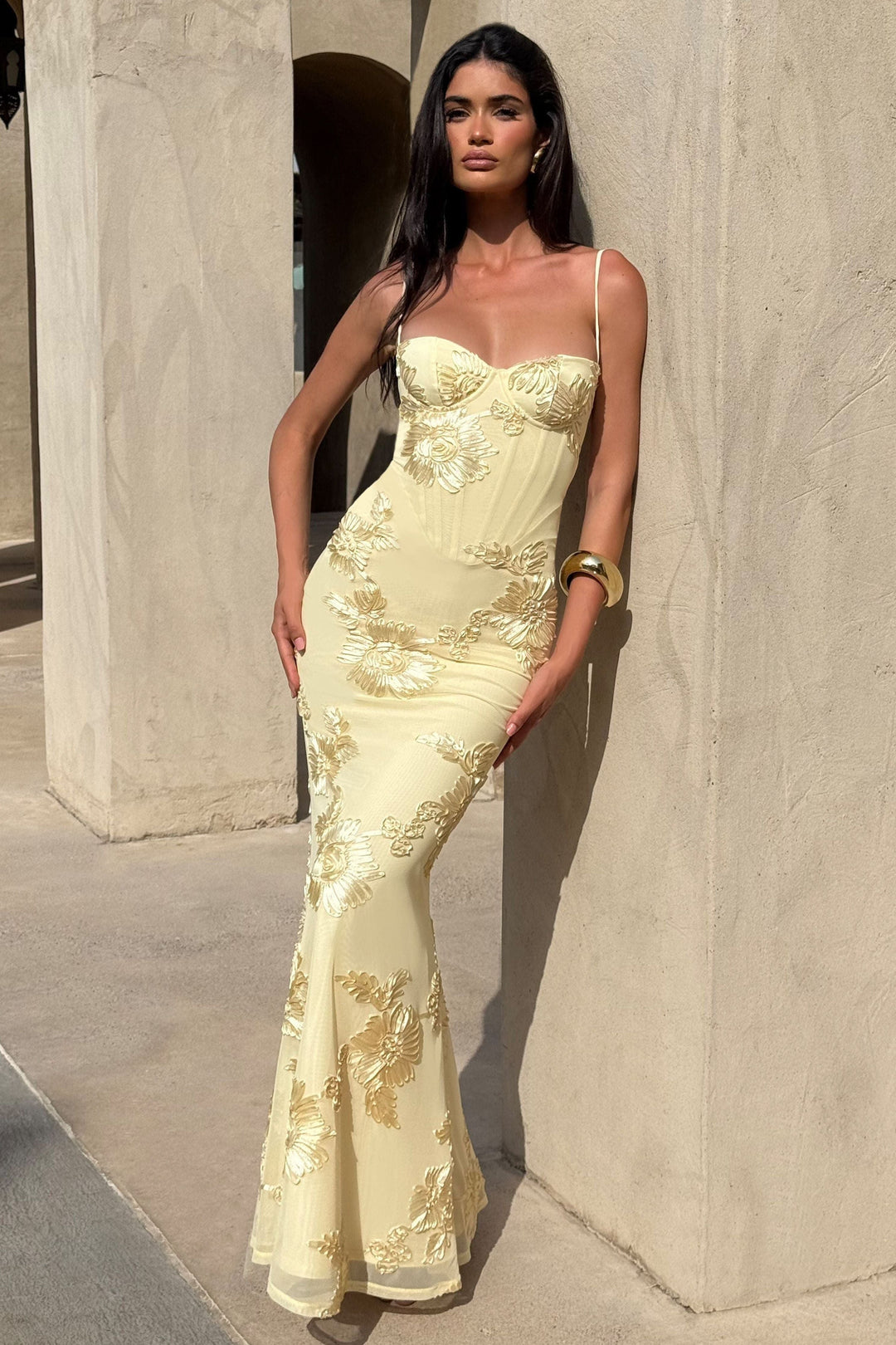 Daisy | Wedding Guest Floral Corset Maxi Dress