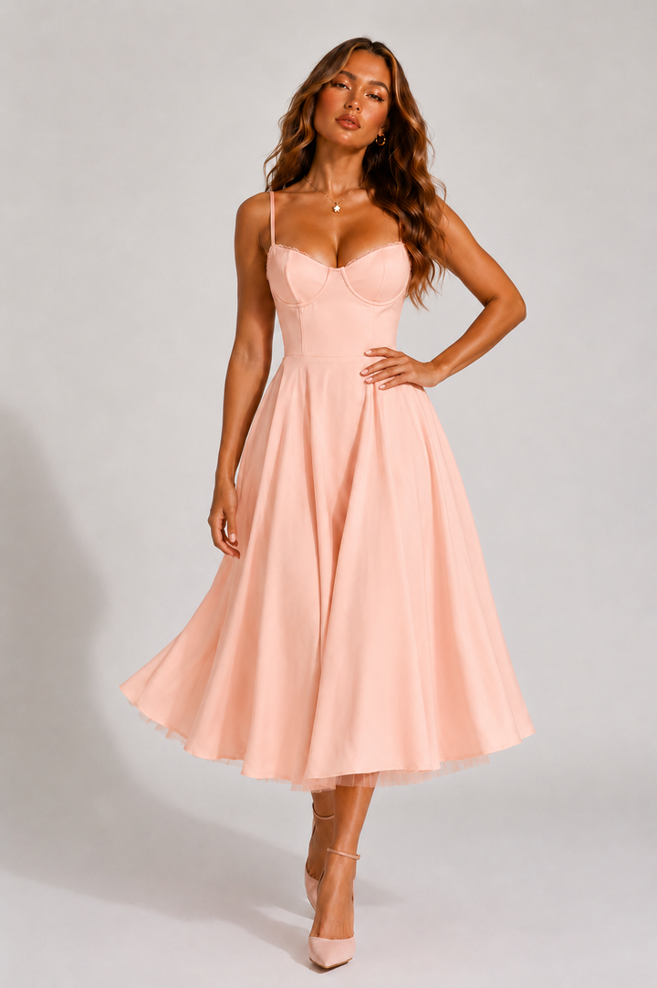 Elsie | Wedding Guest Bustier Midi Dress Women