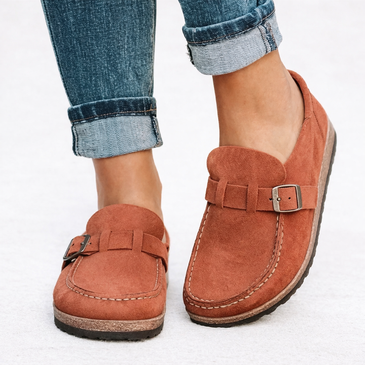Alice | Suede Buckle Slip-On Sandals Women