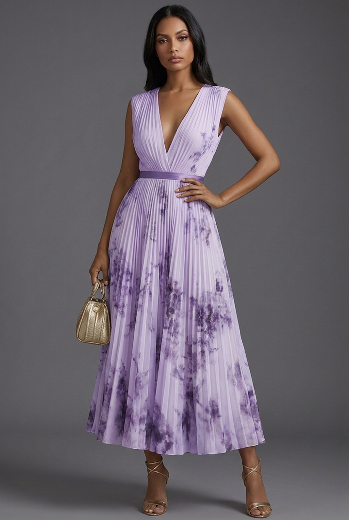Beatrice | Wedding Guest Pleated Midi Dress
