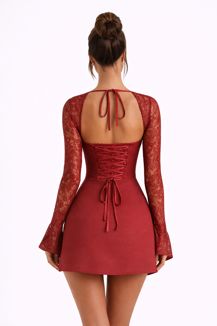 Poppy | Dress Lace Sleeve Mini