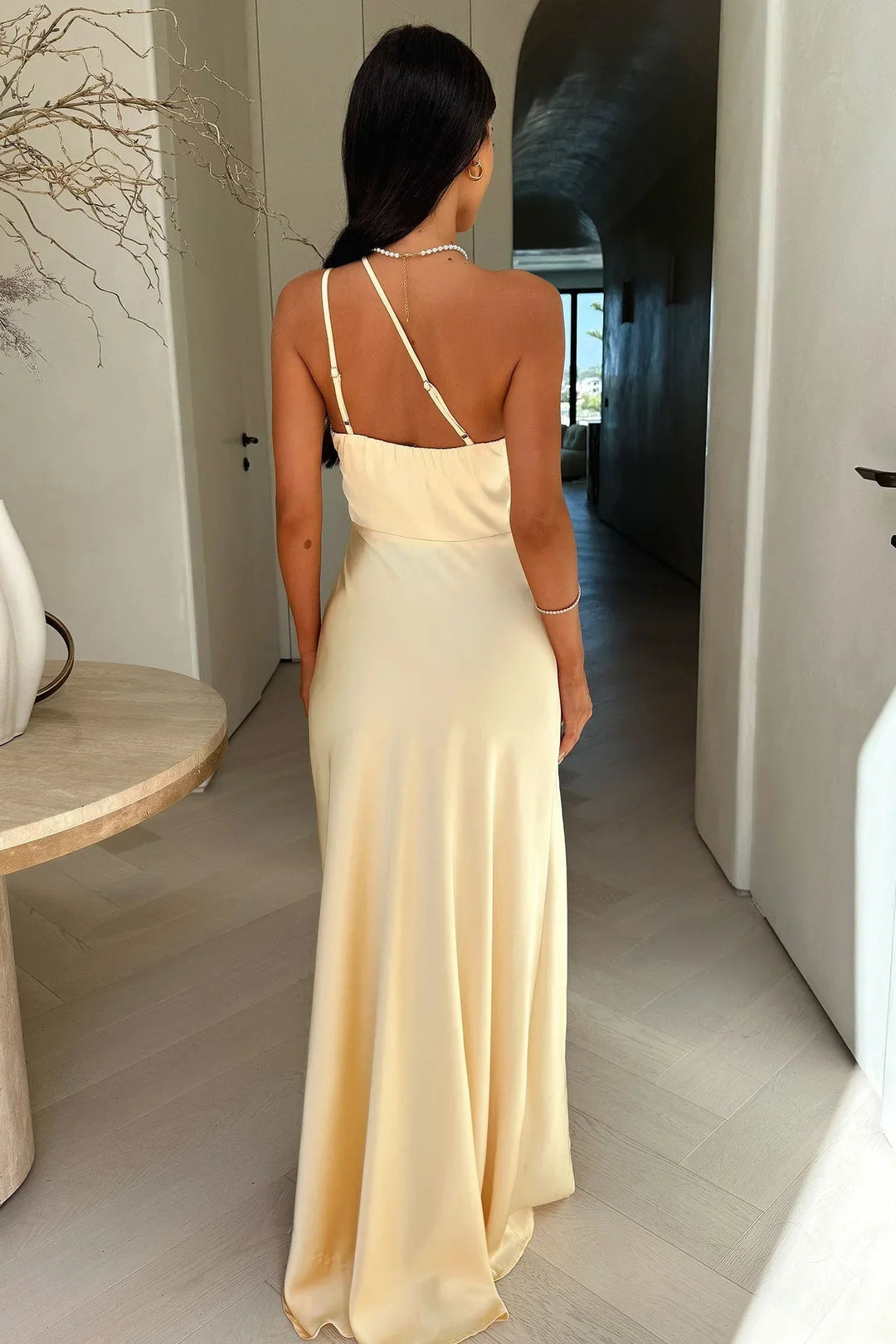 Ivy | Wedding Guest Satin Maxi Dress with Slit