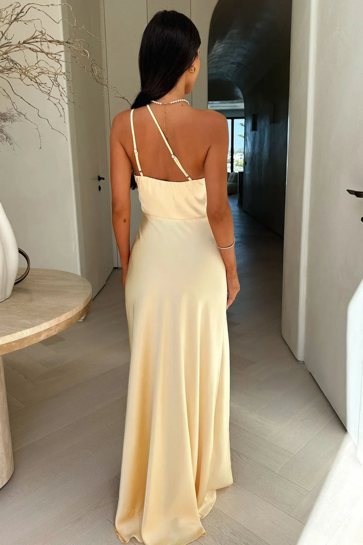 Ivy | Wedding Guest Satin Maxi Dress with Slit