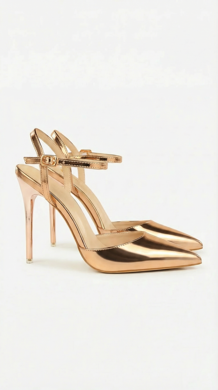Alice | Metallic Pointed Toe Stiletto Sandals Women