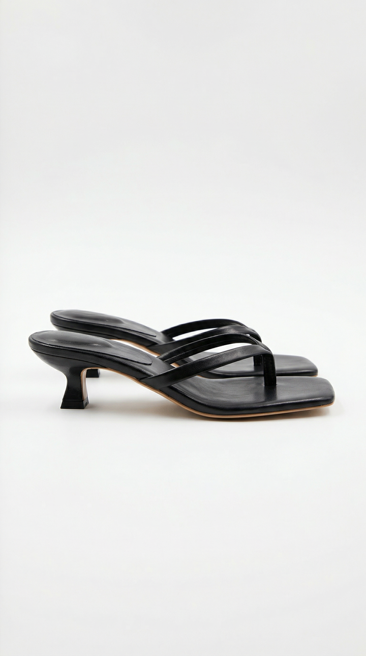 Sophia | Strappy Kitten Heel Mule Sandals