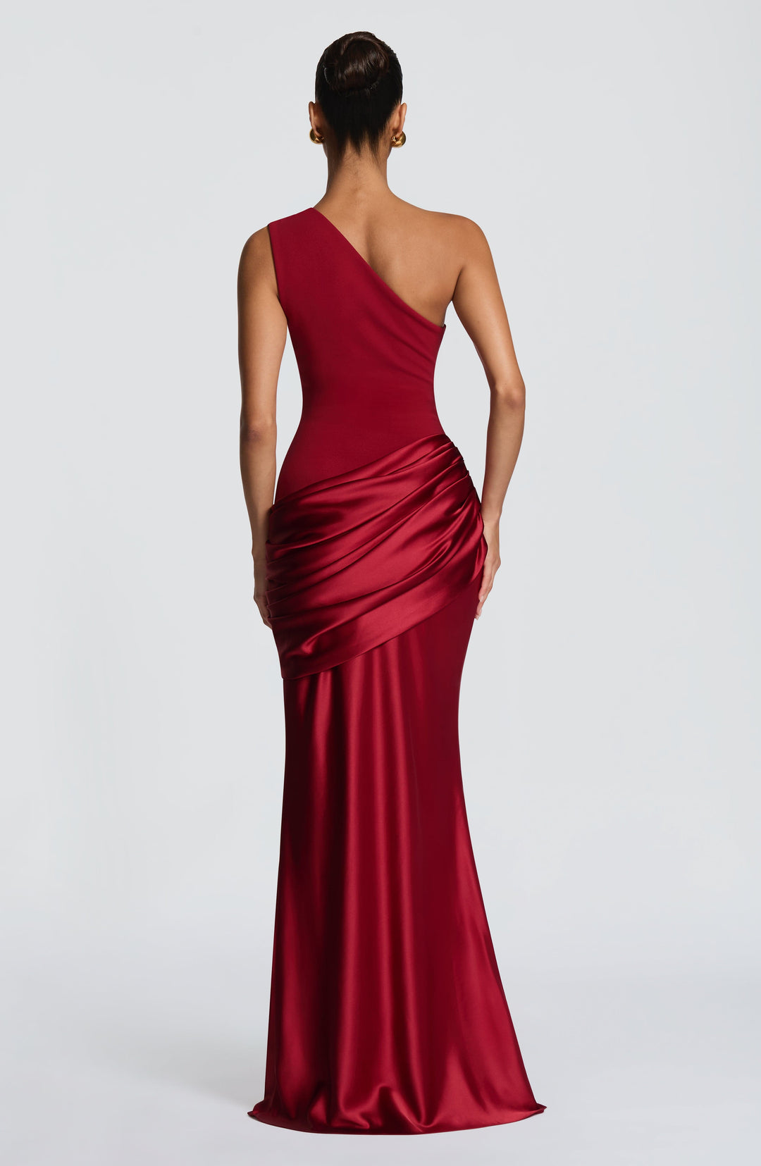 Darcey | One Shoulder Satin Maxi Wedding Guest Dress