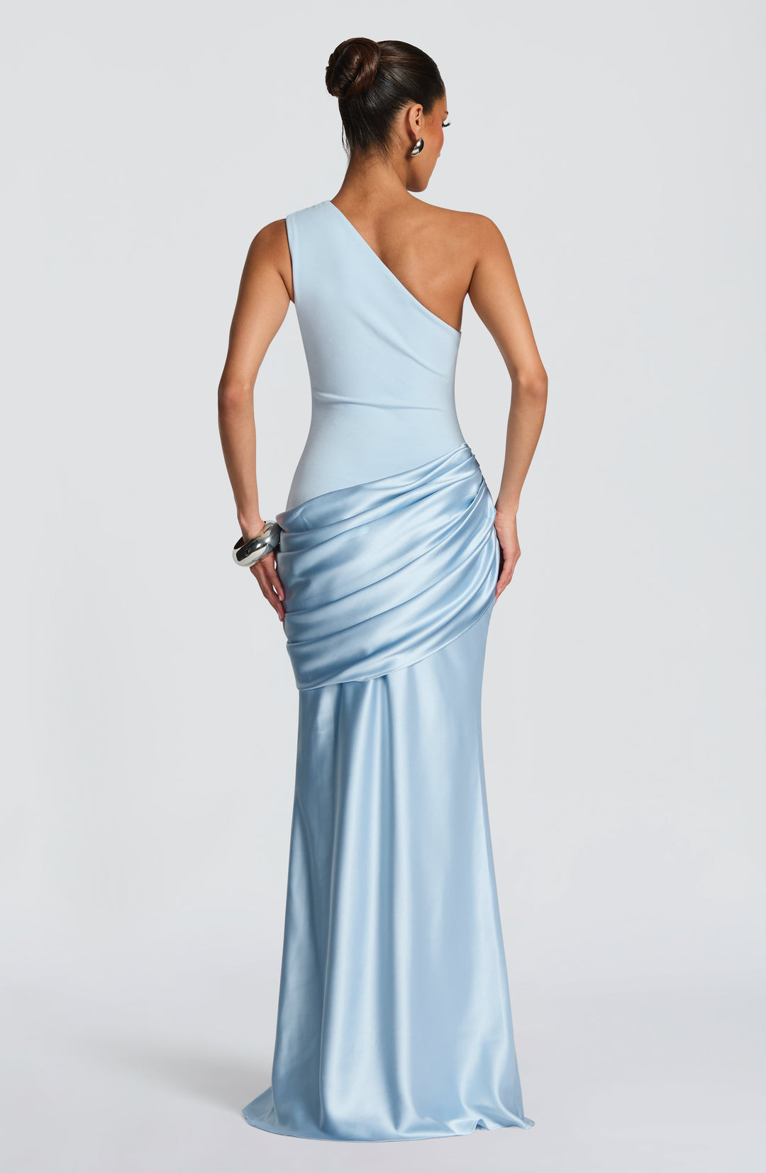 Darcey | One Shoulder Satin Maxi Wedding Guest Dress