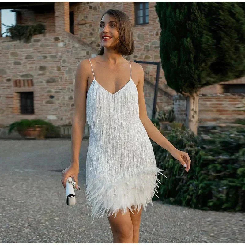Willow | Wedding Guest Fringe Mini Dress