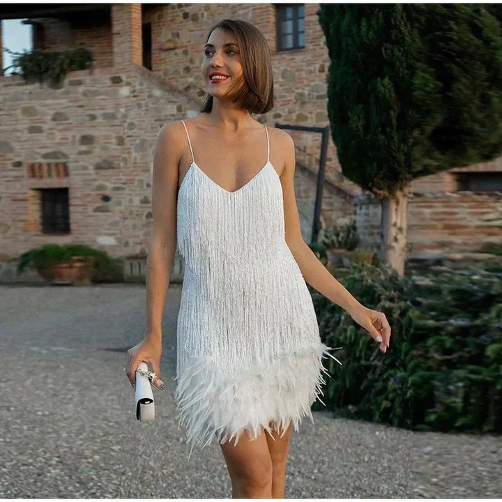 Willow | Wedding Guest Fringe Mini Dress