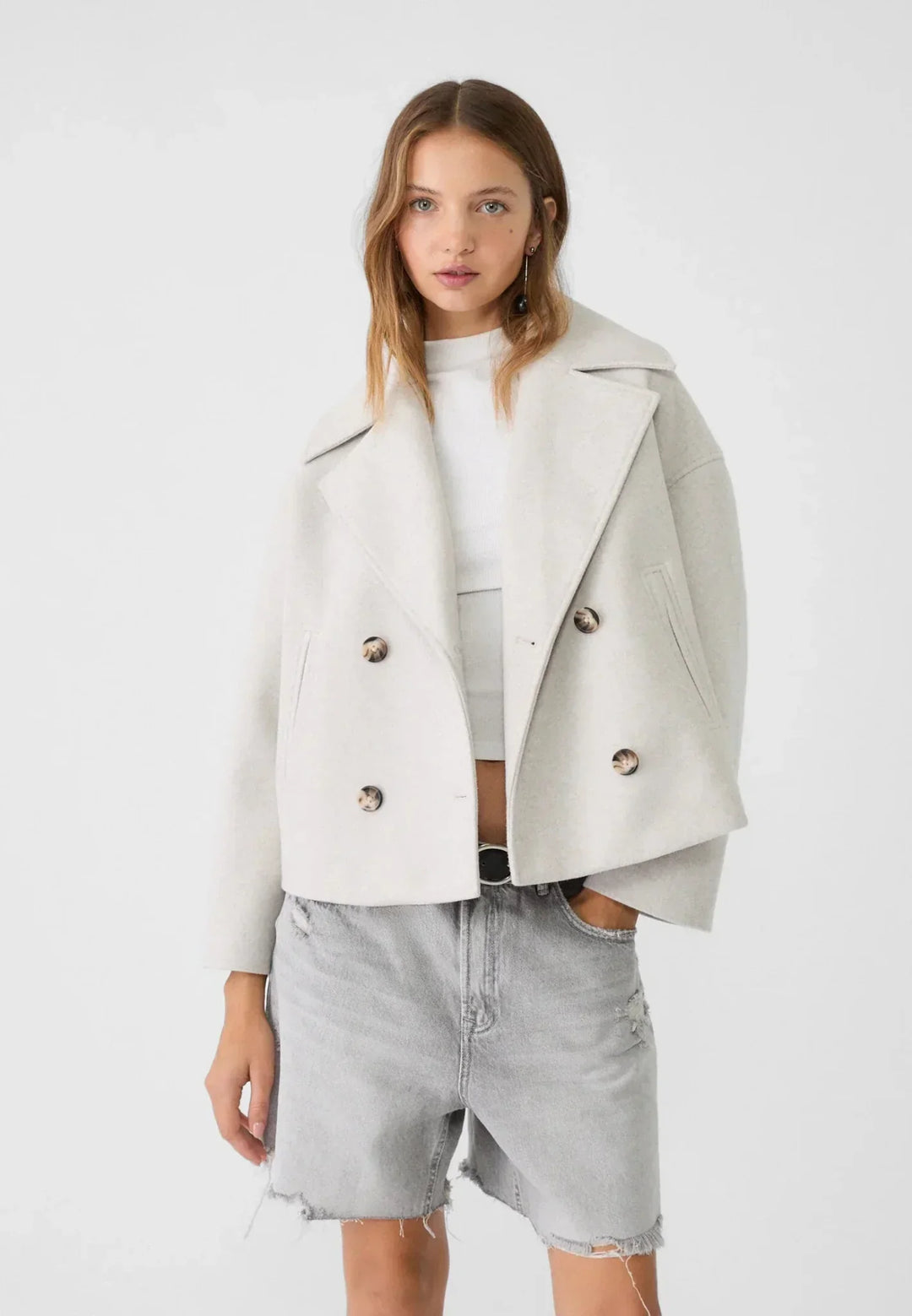 Harriet | Double-Breasted Cropped Womens Coat Jacket