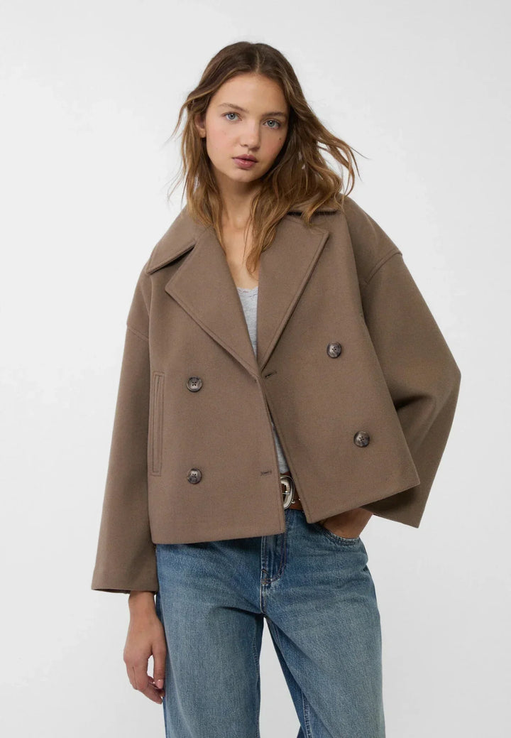 Harriet | Double-Breasted Cropped Womens Coat Jacket