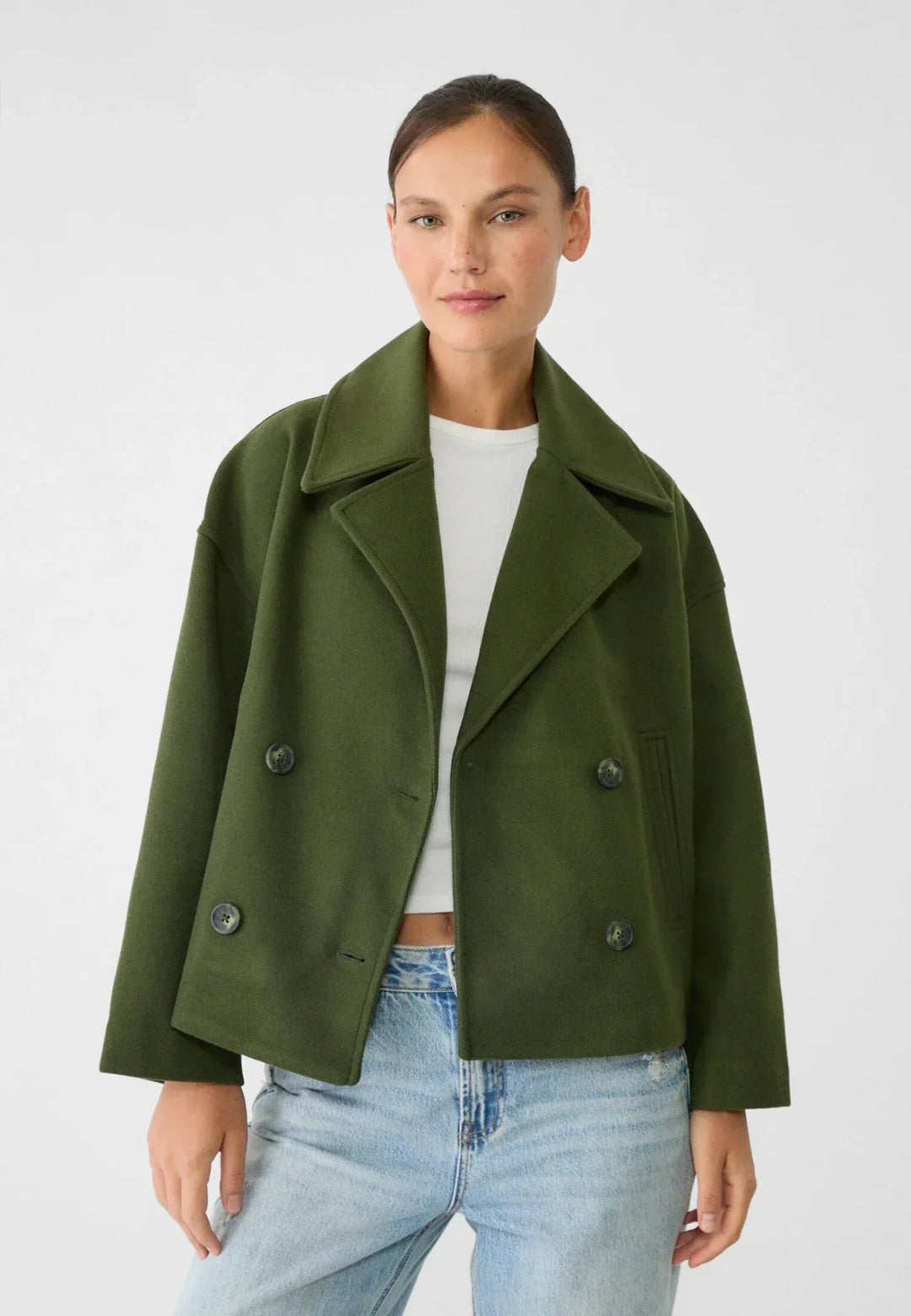 Harriet | Double-Breasted Cropped Womens Coat Jacket