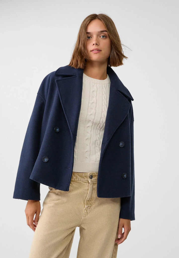 Harriet | Double-Breasted Cropped Womens Coat Jacket
