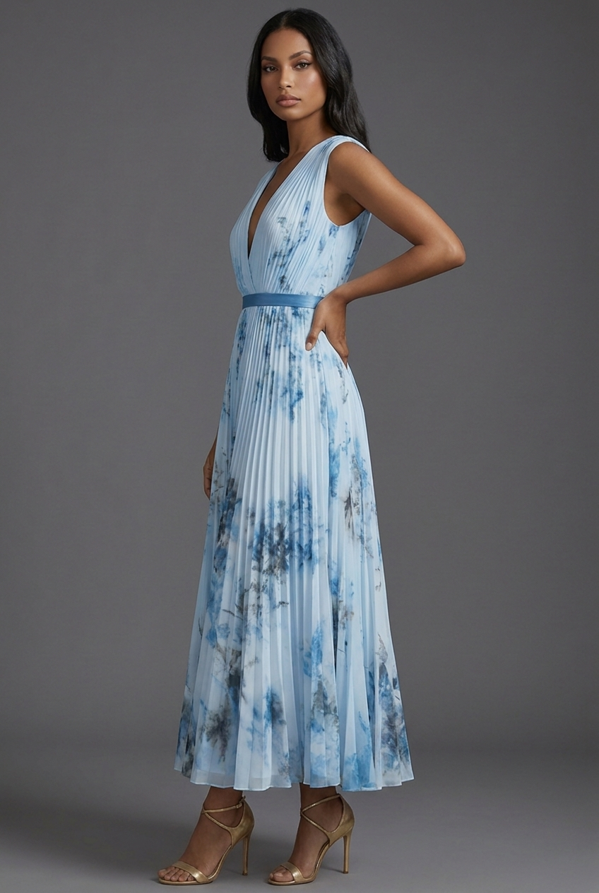 Beatrice | Wedding Guest Pleated Midi Dress