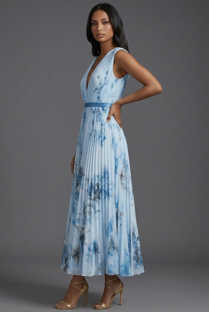 Beatrice | Wedding Guest Pleated Midi Dress