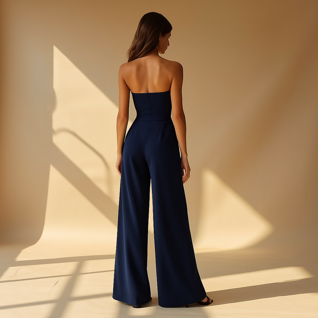 Tamsin | Strapless Wide-Leg Wedding Guest Jumpsuit