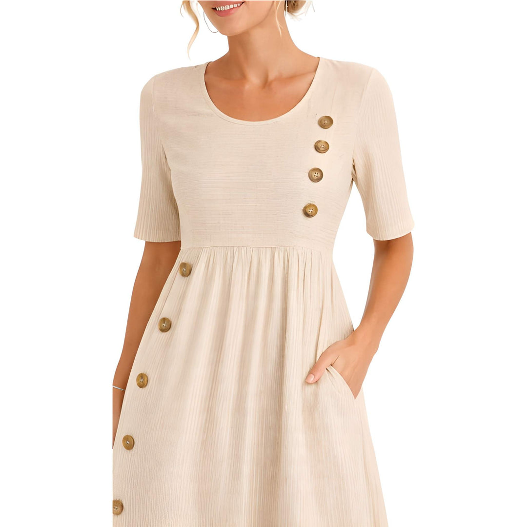 Effie | Striped Button-Front Midi Dress Women