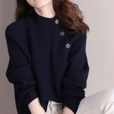 Women’s Vintage Knit Sweater for Autumn and Winter Warm Stylish Everyday Jumper