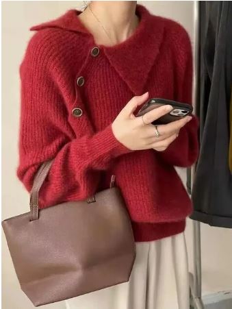 Women’s Vintage Knit Sweater for Autumn and Winter Warm Stylish Everyday Jumper
