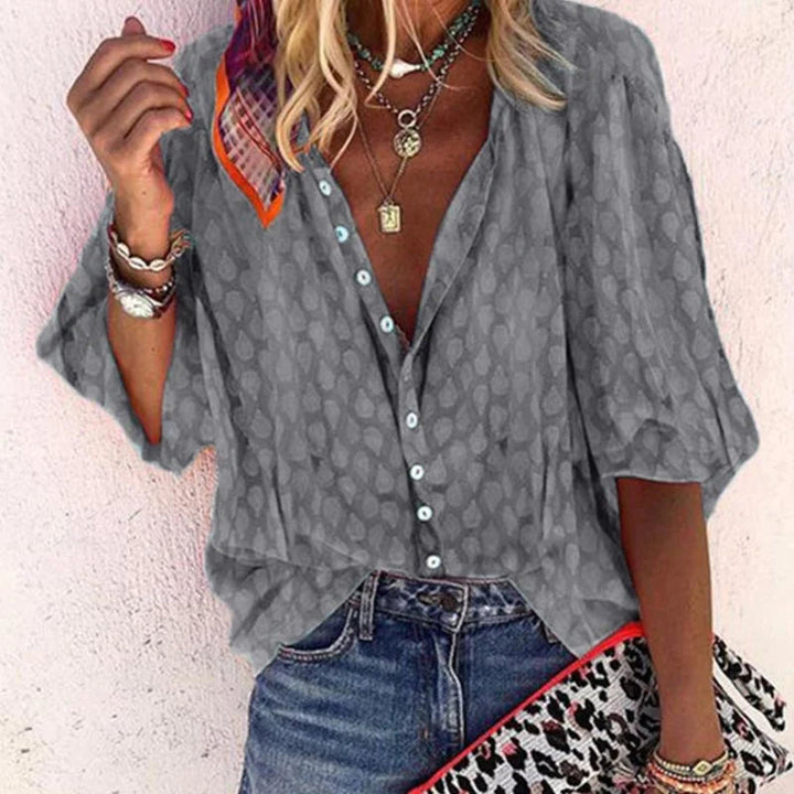 Sienna | Women Clothing Polka Dot Button-Down Blouse