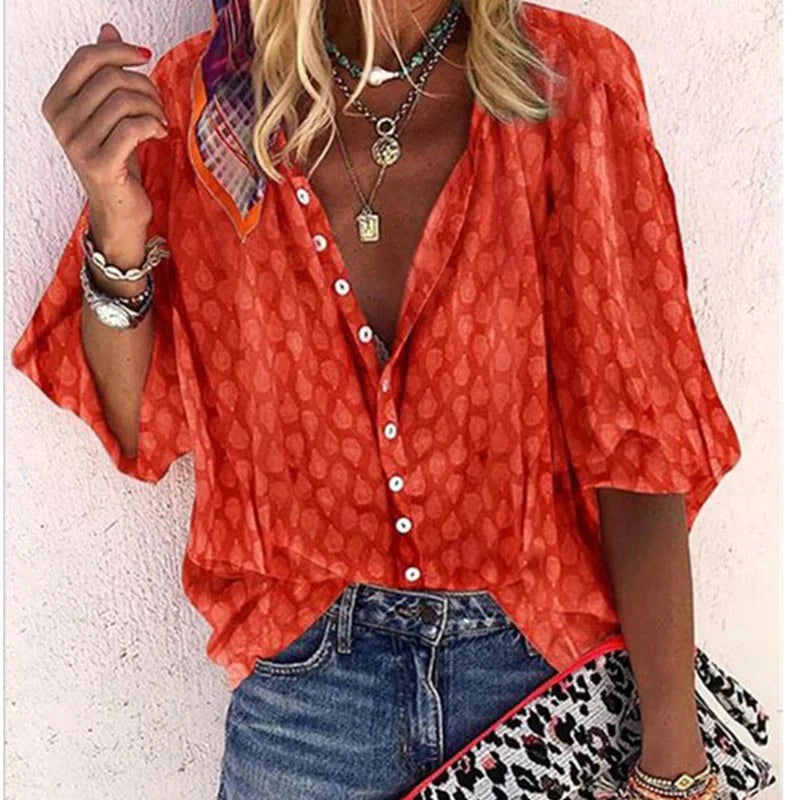 Sienna | Women Clothing Polka Dot Button-Down Blouse
