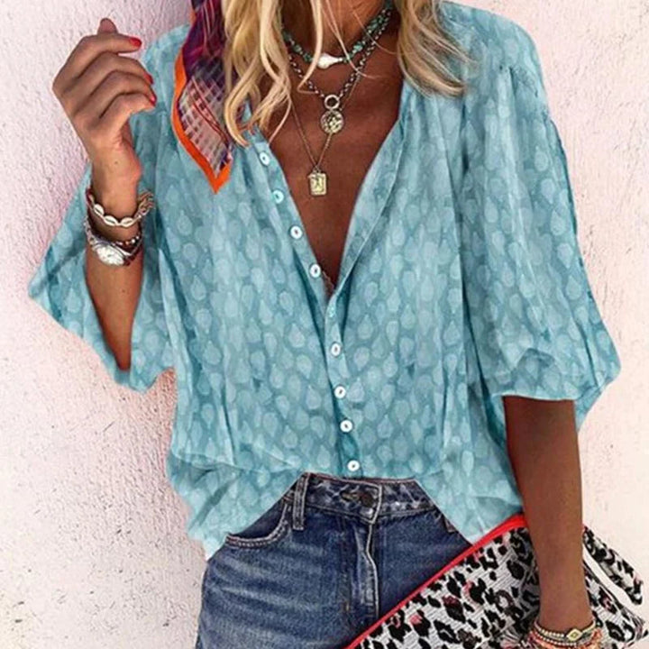 Sienna | Women Clothing Polka Dot Button-Down Blouse