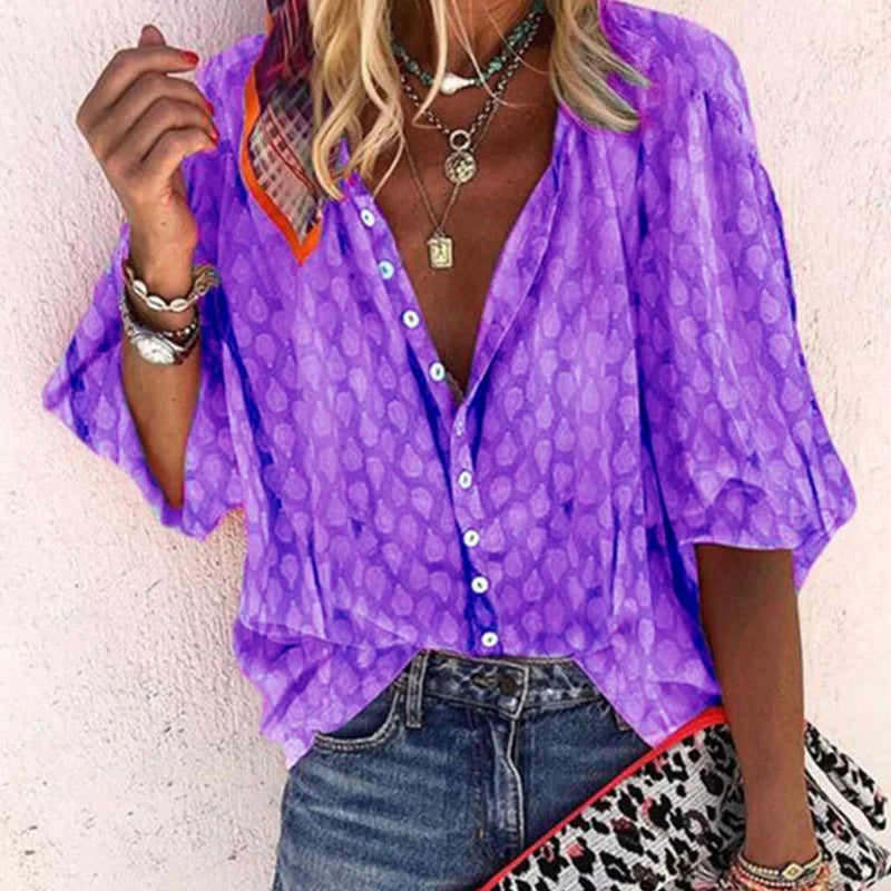 Sienna | Women Clothing Polka Dot Button-Down Blouse